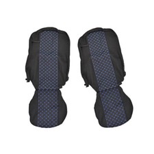 2 Black With Blue Seat Covers