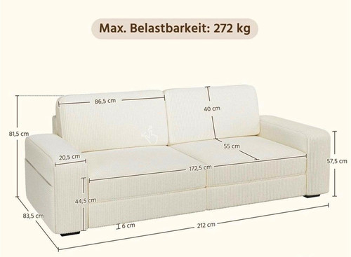 Sofa polstersofa aus cordstoff - sofa,
