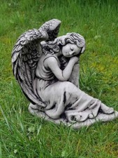 Gartenfigur Steinfigur Engelfigur Engel Garten haus Deko Frostsicher Handarbeit