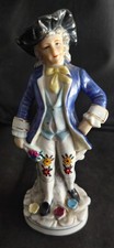 Sitzendorf Deutsche Porzellan Figur 18. Jahrhundert Herr blauer Mantel Vintage