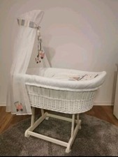 Stubenwagen weiß mit Nestchen und Himmel