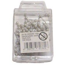Stecknadeln mit Perlkopf weiß 100 Stück 4 x 16mm für Pailletten, Styropor