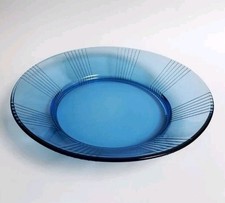 Große Cobalt blaue Platte Glas Teller Servierplatte IKEA 33cm Durchmesser 