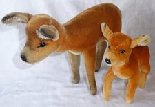 2 x Steiff Tier -Rehe in 2 Größen Mohair - 1 x ca. 18 und 1 x ca. 32 cm