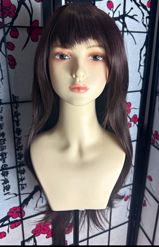 Perücke lang wig - , dunkelbraun