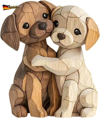 Hunde holz deko flache - holz,