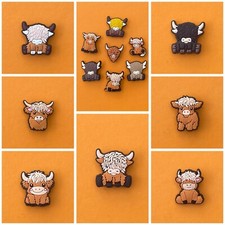 Schuhstecker/Shoe Charms/Set TIERE/KUH/KÜHE/LITTLE COW/BAUERNHOF/HOCHLANDRIND