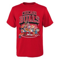 Space Jam Kinder T-Shirt Tunes Court Chicago Bulls rot New Legacy Youth Size NBA