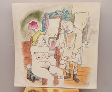 George GROSZ  im Bordell   Litho   original Aquarell
