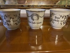 3 Porzellan Tassen ❤️ Dem Jubelpaare Silber-Braut-Bräutigam Silberhochzeit 20er