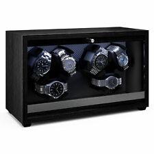Klarstein Uhrenbeweger 6 Uhren 4 Modi Uhrenbox Holzoptik Schaukasten LED leise