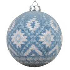 Weihnachtskugel Indigomuster