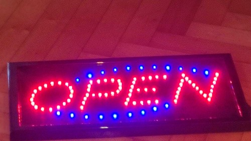 Blinkende open led - blinkende, "open"