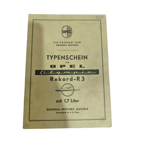 Typenschein opel olympia - typenschein,