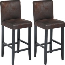 2 x Esszimmerstühle Küchenstuhl Polsterstuhl Leinen Holz Schwarz hb38sz-2