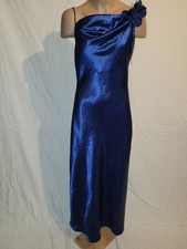 elegantes Abendkleid, Satinkleid Yessica 36 dunkelblau schöner Wasserfallkragen