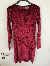 UNGETRAGENES Superdry Skater Samtkleid in Bordeaux Größe L 40 kurz & figurbetont