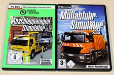 2 PC SPIELE SAMMLUNG ABSCHLEPPWAGEN MÜLLABFUHR SIMULATOR - FAHR SIMULATION TRUCK