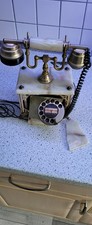 Nostalgisches antikes Telefon mit Wählscheibe Marmor Onyx An Bastler /Ersatzteil