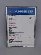 Alte preistafel humbser - preistafel,