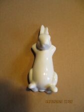 Dekofigur -Hase auf dem Rücken liegend- Kaninchen Osterhase weiß Keramik  16 cm