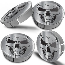 60mm / 55mm Universal Nabenkappen Felgendeckel Nabendeckel Schädel Silber
