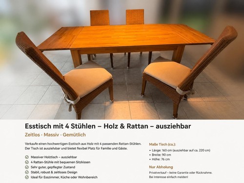 Esstischgruppe ausziehbarer