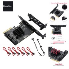 PCI-E x4 zu 6 Port SATA Karte, PCIE Gen3 SATA Controller Karte, SATA 3.0 6Gbp...