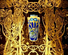 Michael Powolny Schleiss Gmunden Wiener Werkstätte Museums Jugendstilvase 24CM