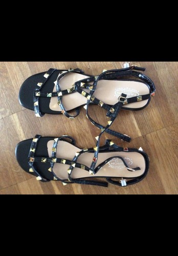 Damen sandalen schwarz gold - sandalen,