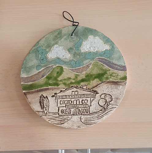 Vintage keramik wandbild - vintage,