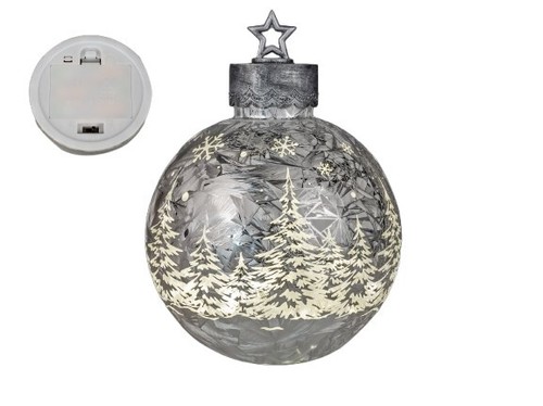 Deko kugel silber - frosty, 35cm