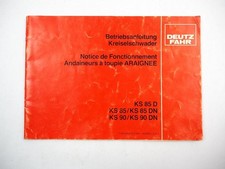 Deutz Fahr KS 85 90 D DN Kreiselschwader Betriebsanleitung Bedienung 1981