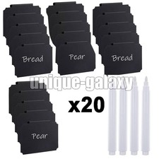 20 Stück Etikettenhalter 9×6,4 cm – Wiederverwendbare Korb-Labels mit 4 Stift