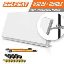 Selfsat H30D2+ 2 Teilnehmer SAT Flachantenne FLAT + profi Fensterdurchführung