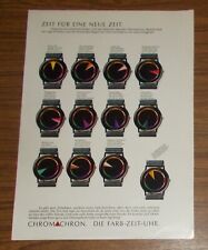 Seltene Werbung vintage CHROMACHRON - Die Farb-Zeit-Uhr 1989