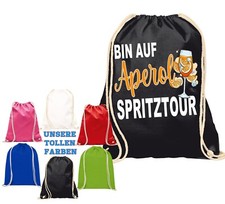 Aperol Spritz Spritztour Rucksack, Turnbeutel, Sportbeutel, Hipster, Jute,
