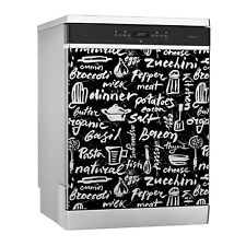 Magnet Folie für Geschirrspüler Aufkleber Spülmaschine gezeichnetes Muster Küche