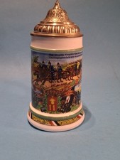 Reservistenkrug Artillerie Kaiserzeit Weiß Zinndeckel Replika guter Zustand