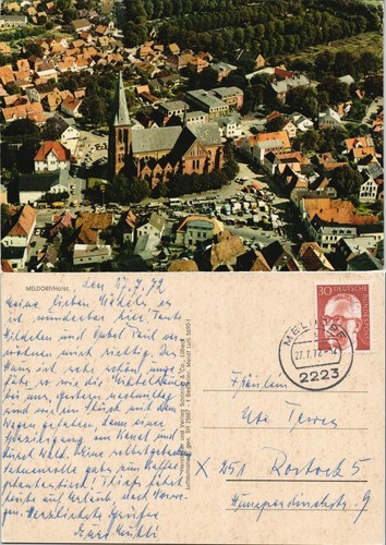 Ansichtskarte meldorf luftbild - meldorf,