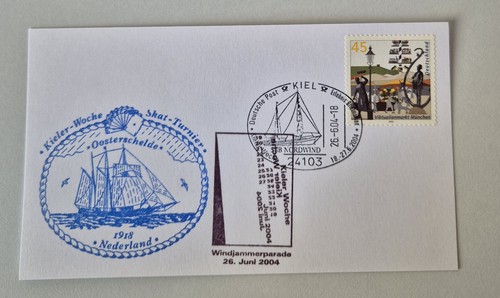 Postkarte mit schiffsstempel - postkarte,