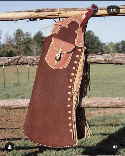 Leder chap cowboy western - leder,