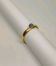 Ring, Edelstahl, Strass, Gold, Statement, Gr. 21 Lila Stein 