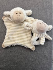 Kik Ergee Schmusetuch Schnuffeltuch Schaf Lamm weiß beige + Plüschrassel Set