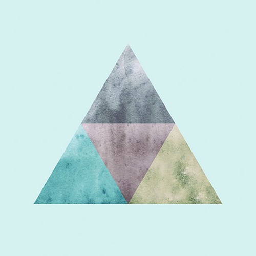 Wandbild triangles top blue - blue,