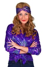 Bluse Disco 70er lila Karneval