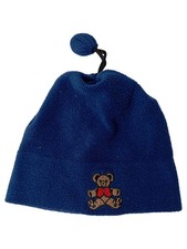 HAYLER Kinder Mütze Blau Casual mit Teddy-Stickerei und Bommel