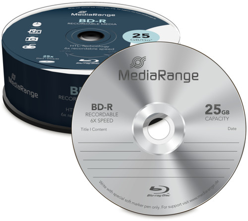 Mediarange 25gb 6x - 25, bd-r