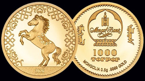 Mongolei 1000 tog 2026 - tog., jahr