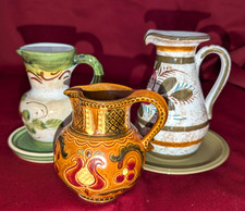 3 kl. HANDMADE Keramik Deko-Vasen: GMUNDER + SBERNA DERUTA + THO (+ 2 kl.Teller)